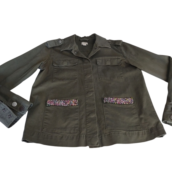 a new day Women's Military Green Embellished Pockets Jacket Size Medium - Picture 11 of 15